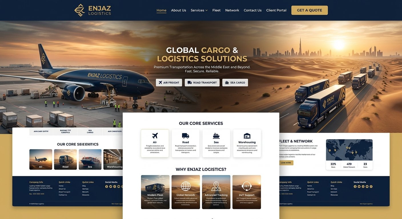 Enjaz Logistics cargo transportation website