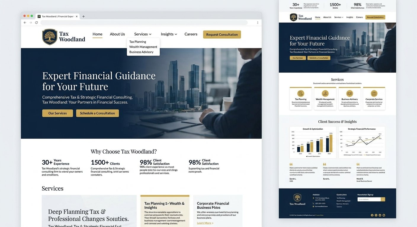 Tax Woodland tax consulting and financial services website